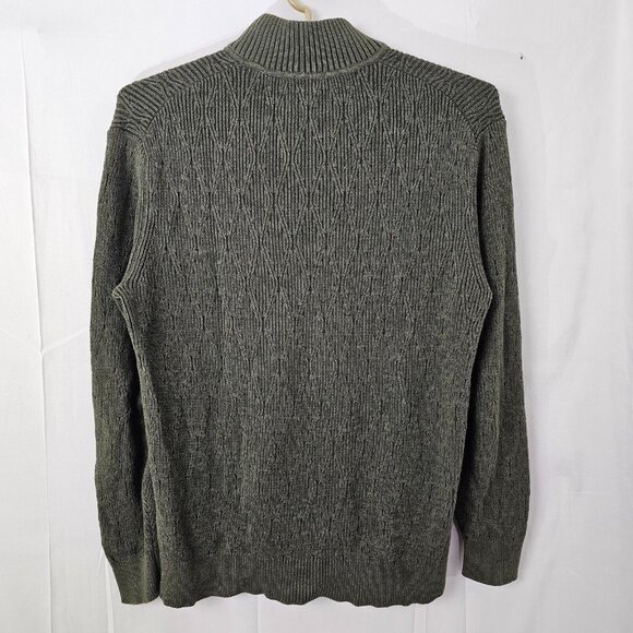 Tommy Bahama Sweater Mens Large Green 1/4 Zip Pullover Cotton Knit Casual - Picture 3 of 12